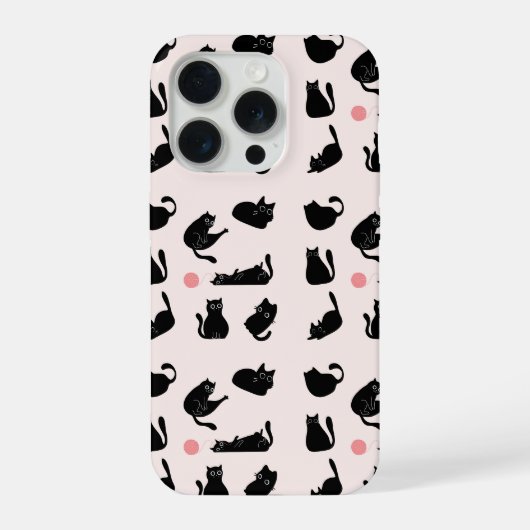 黒猫パターン iPhoneケース (裏面)
