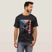 黒猫パトリオティシオUSA長袖 Tシャツ (正面フル)