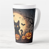 黒猫パンプキンハロウィン月夜 🐈⬛ カフェラテマグ (右アングル)