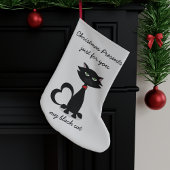 黒猫パーソナライズされたのクリスマスストッキング スモールクリスマスストッキング
