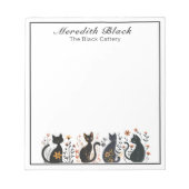 黒猫パーソナライズされたの名前と商店街 ノートパッド (正面)