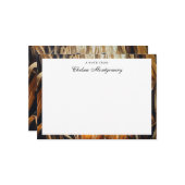 黒猫パーソナライズされた名秋 ノートカード (正面/裏面インサイチュ)