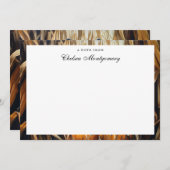 黒猫パーソナライズされた名秋 ノートカード (正面/裏面)