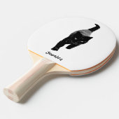 黒猫パーソナライズされた名 卓球ラケット (正面アングル)