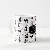 黒猫パーソナライズされた愛 コーヒーマグカップ (正面左)