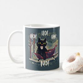 黒猫パーソナライズされた投げアンチいけなクリスマス コーヒーマグカップ