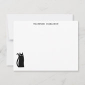 黒猫パーソナライズされた文房具 ノートカード (正面)