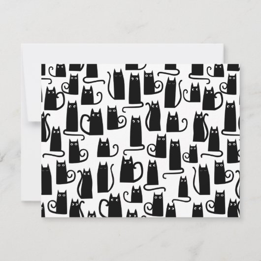 黒猫パーソナライズされた文房具 ノートカード (裏面)