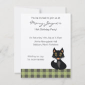 黒猫パーソナライズされた誕生日パーティーの招待 招待状 (裏面)