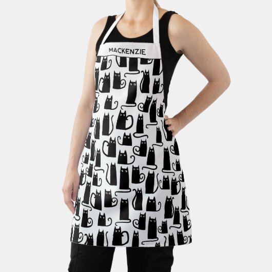 黒猫パーソナライズされた エプロン (インサイチュ)