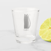 黒猫パーソナライズされた ショットグラス (裏面)