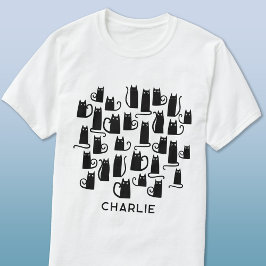 黒猫パーソナライズされた Tシャツ