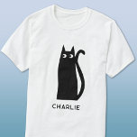 黒猫パーソナライズされた Tシャツ<br><div class="desc">おもしろいとラッキーな黒猫、動物愛好家に最適。オリジナルアートby Nic Squirrell.名前を変更するか、もし削除しカスタマイズます。</div>