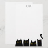 黒猫パーソナルステーショナリーキッズノート紙 便箋 (正面/裏面)