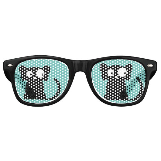 黒猫パーティーおもしろいサングラス レトロサングラス (正面)