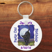 黒猫パーティーセンター キーホルダー (正面)