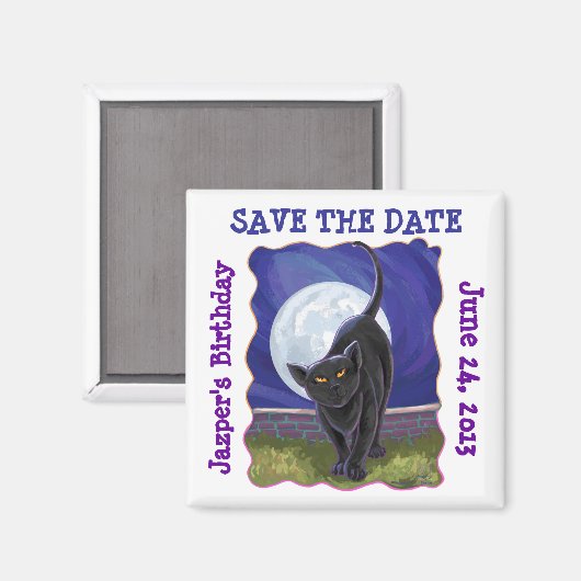 黒猫パーティーセンター マグネット (正面/裏面)