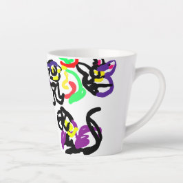 黒猫パーティー カフェラテマグ