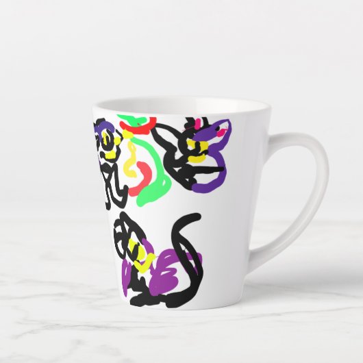 黒猫パーティー カフェラテマグ (右)