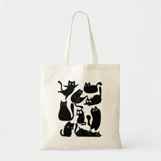 黒猫パーティー トートバッグ (正面)