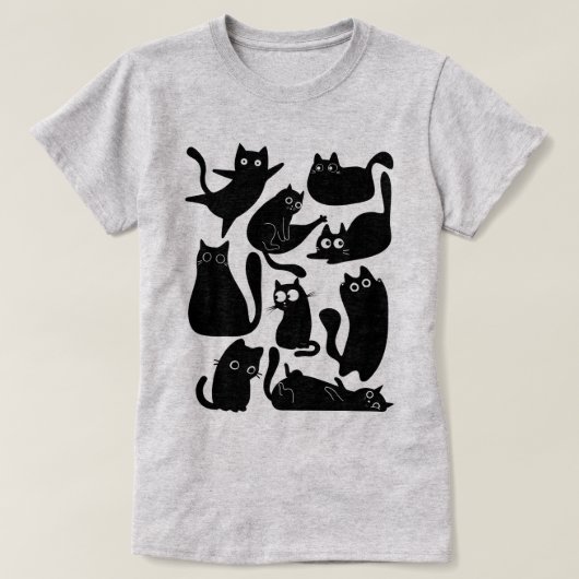 黒猫パーティー Tシャツ (デザイン正面)