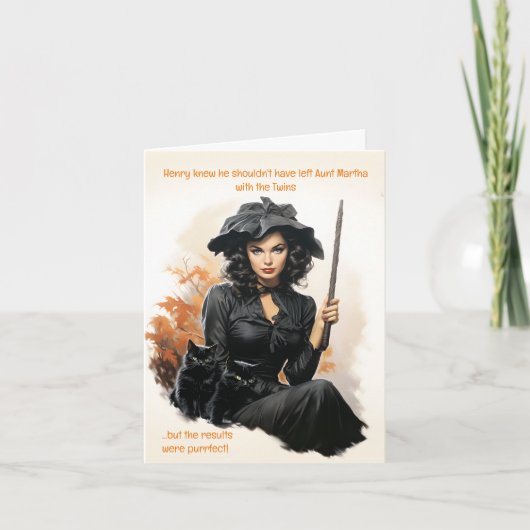 黒猫パーフェクトベビーシッターのハロウィーンカード カード (正面)