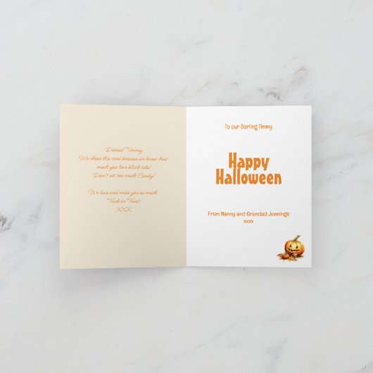 黒猫パーフェクトベビーシッターのハロウィーンカード カード (内部)