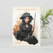 黒猫パーフェクトベビーシッターのハロウィーンカード 招待状 (スタンド正面)