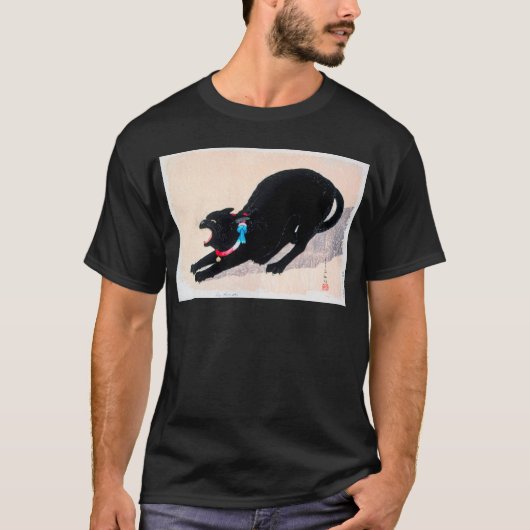 黒猫ヒスファインアート高橋浩明著 Tシャツ (正面)