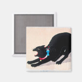 黒猫ヒッシングファインアートby高橋宏明 マグネット (正面/裏面)