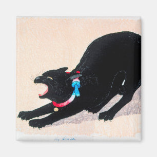 黒猫ヒッシングファインアートby高橋宏明 マグネット