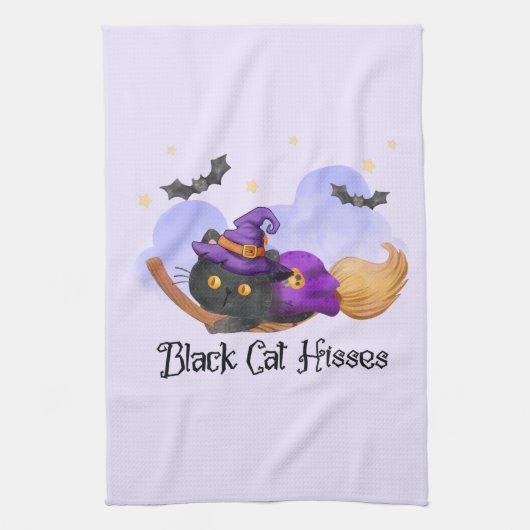 黒猫ヒッセ キッチンタオル (縦)