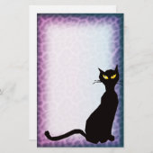 黒猫ヒョウ 便箋 (正面/裏面)