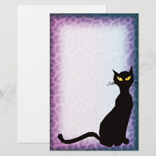 黒猫ヒョウ 便箋 (正面/裏面)