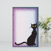 黒猫ヒョウ 便箋 (スタンド正面)