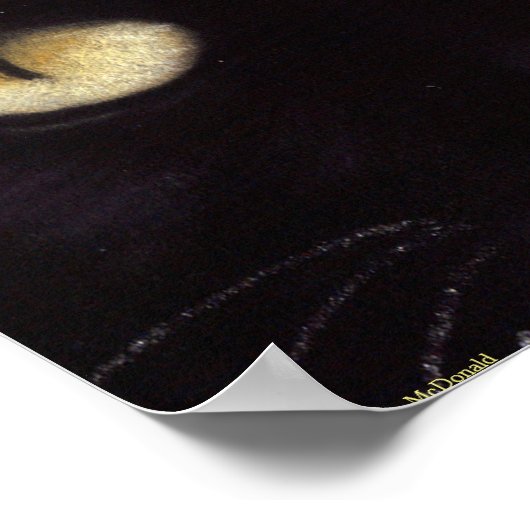 黒猫ビッグアイズポスター ポスター (角)