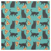 黒猫ピザパターン ファブリック (見本)
