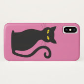 黒猫ピンクのIPHONEケース Case-Mate iPhoneケース (裏面(横))