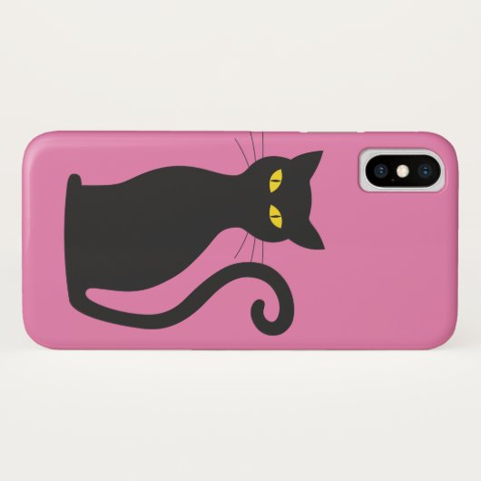 黒猫ピンクのIPHONEケース Case-Mate iPhoneケース (裏面(横))