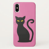 黒猫ピンクのIPHONEケース Case-Mate iPhoneケース (裏面)