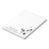 黒猫ピンクガーリーの名前PERSONALIZE ノートパッド (回転)