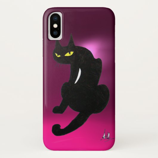黒猫ピンク Case-Mate iPhoneケース (裏面)