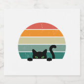 黒猫ピーキングサンセットヴィンテージ3 スパークリングワインラベル (シングルラベル)