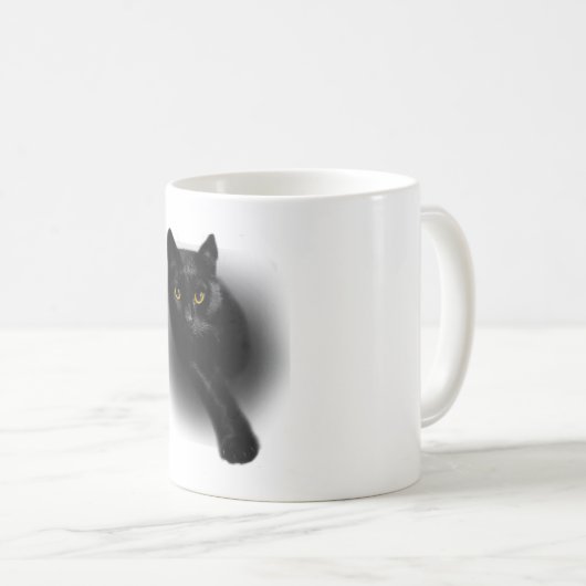 黒猫ファイリング爪、 ネイル コーヒーマグカップ (正面右)