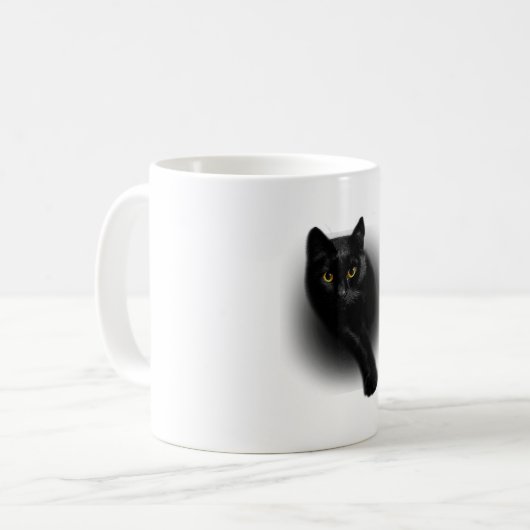 黒猫ファイリング爪、 ネイル コーヒーマグカップ (正面左)