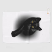 黒猫ファイリング爪、 ネイル ゴルフタオル (横)