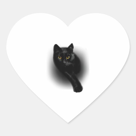 黒猫ファイリング爪、 ネイル ハートシール (正面)