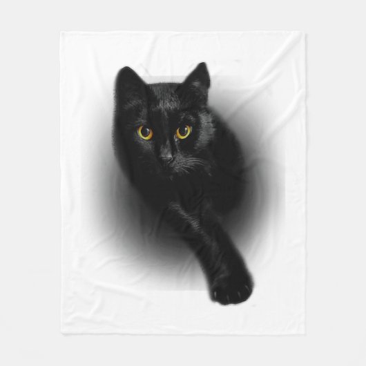 黒猫ファイリング爪、 ネイル フリースブランケット (正面)