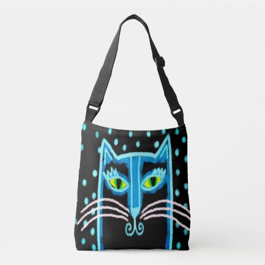 黒猫ファンキートートバッグ クロスボディバッグ (正面)