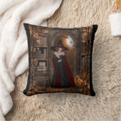 黒猫ファンタジー枕の魔女 クッション (ブランケット)